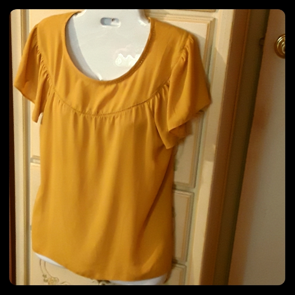 Loft xs yellow shirt blouse new mustard